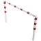 Stationary access barriers | for bolting on site | with top bar | hot-dip galvanized and white coatedwith red reflecting stripes | total width: 2000 mm